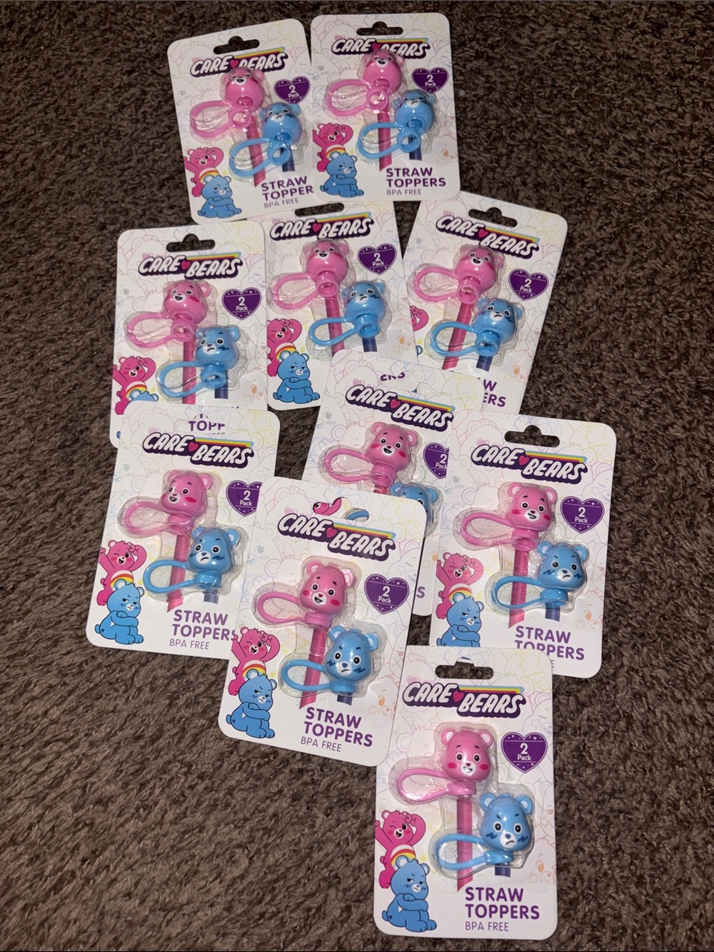 Care bear Straw toppers new lot of 10